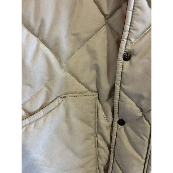 VINTAGE Western Puffer Jacket Vest Mens Xtra Large Tan Orange Golden Fleece USA - Picture 4 of 6